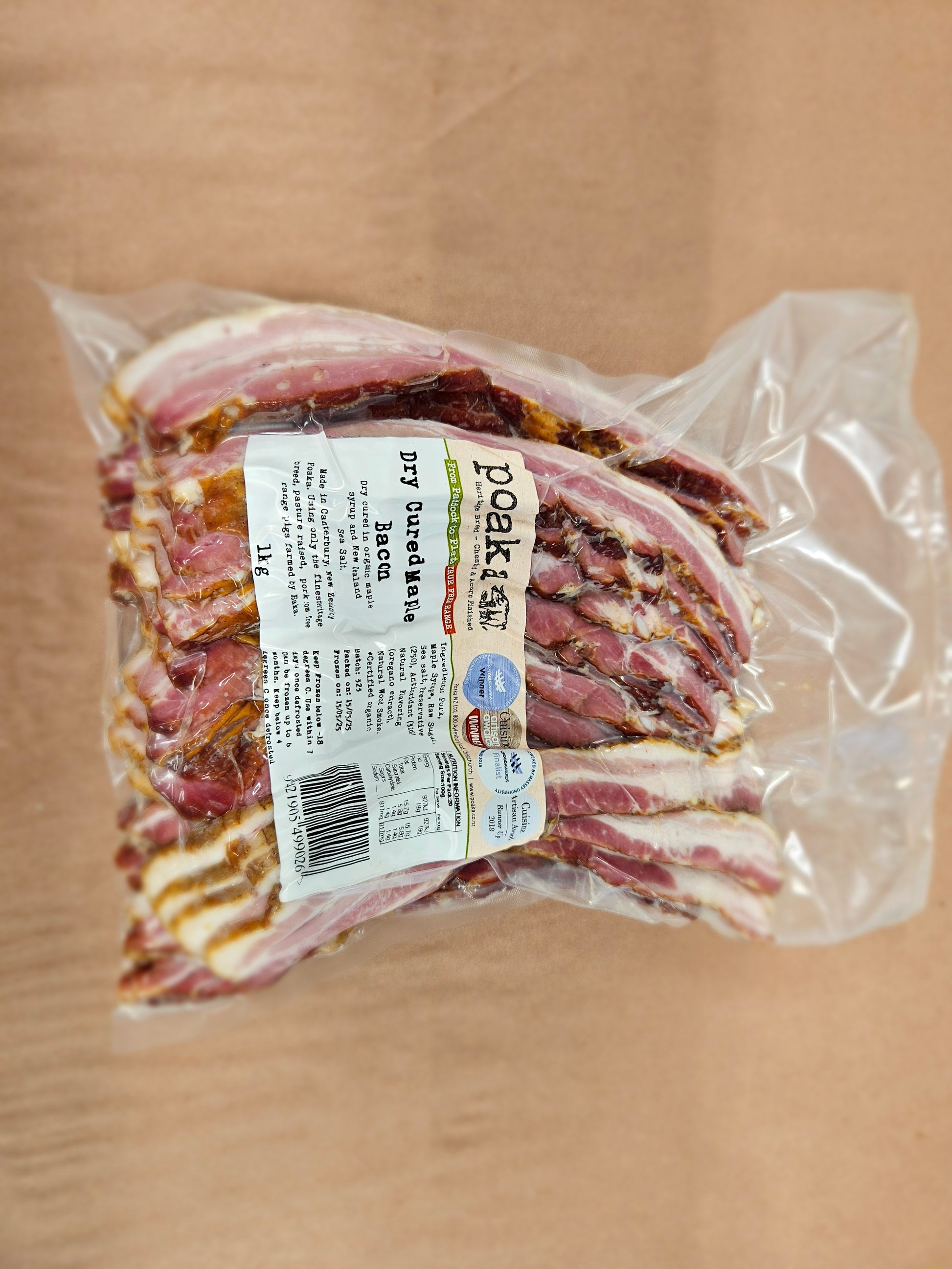 Poaka Smoked Streaky Bacon 1kg